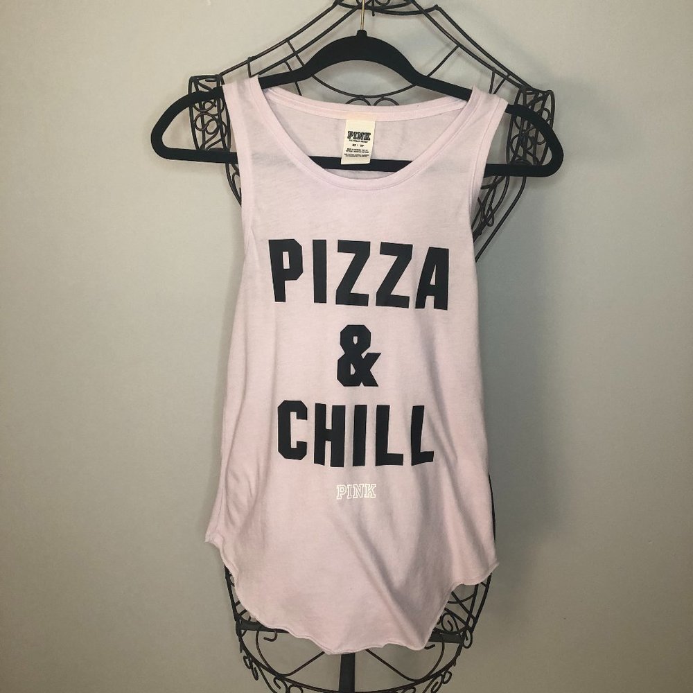 PINK Victoria's Secret 'Pizza & Chill' Tank Top Size XS - Picture 2 of 6